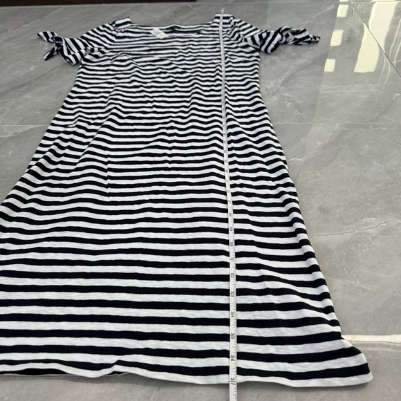 Women’s Talbots The Sleeve Knit Shift Striped Dress XS 100% Cotton Tie Sleeves - Picture 16 of 16